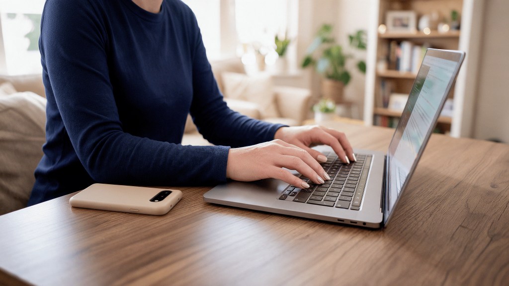 Iemand die op een laptop naar hotels zoekt